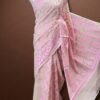 Half Silk Jamdani Pink & Offwhite TJ-46