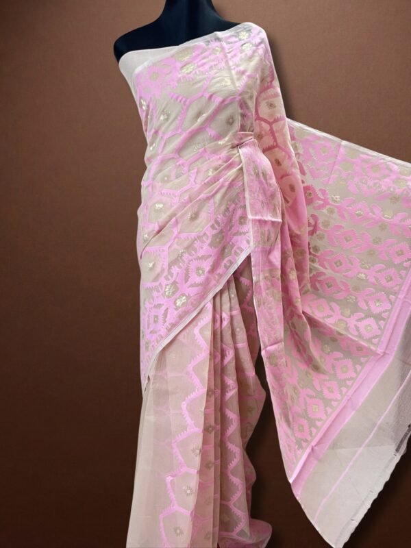 Taat Jamdani Pink & Offwhite TJ-46