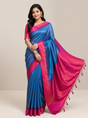 Kanchipuram Saree Blue KC- 77