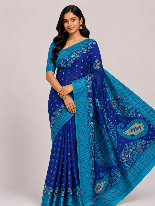 Tencel Jamdani Royal Blue TLJ-41