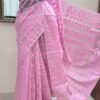 Half Silk Jamdani Pink TJ-43