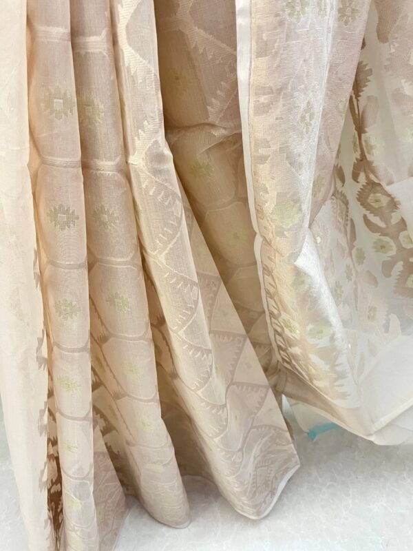 Half Silk Jamdani Beige TJ-42