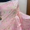 Half Silk Jamdani Pink & Offwhite TJ-46