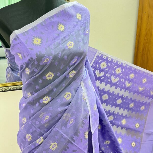 Half Silk Jamdani Lavendar TJ-44