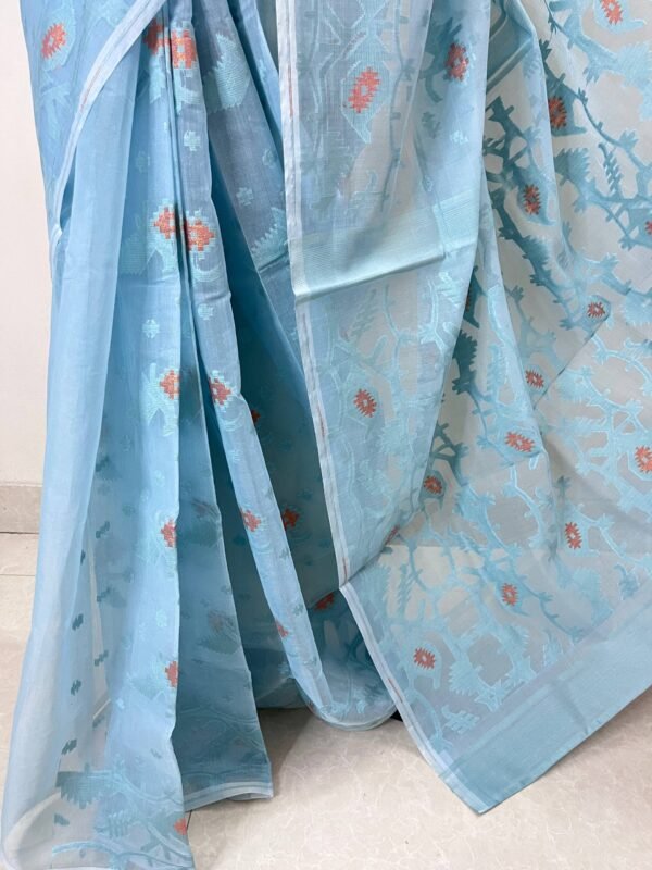 Half Silk Jamdani Pastle Blue TJ-41